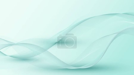 Illustration for Abstract 3D green dynamic wave flow lines pattern on white background. Vector graphic illustration - Royalty Free Image