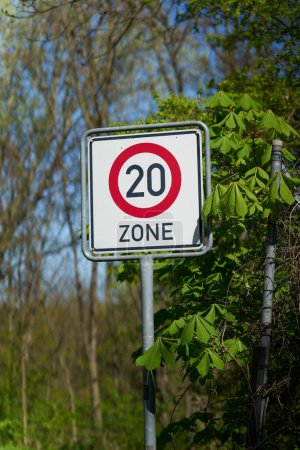 Photo for Speed limit to 20 km/h on a forest road in Germany - Royalty Free Image