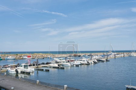 Photo for Kuehlungsborn, Germany  May 22, 2023: Boats in the marina of Kuehlungsborn on the German coast of the Baltic Sea - Royalty Free Image