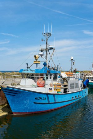 Photo for Kuehlungsborn, Germany  May 22, 2023: the fishing cutter Anna Lena, built in 1987, in the harbour of Kuehlungsborn on the german Baltic Sea - Royalty Free Image