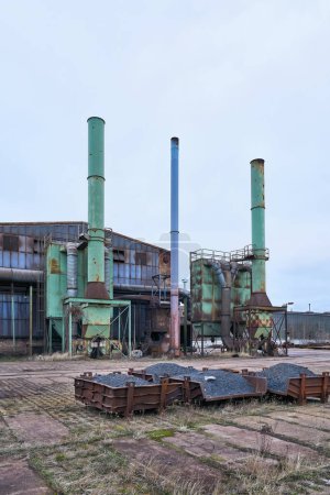  abandoned derelict disused factory in the north of Magdeburg in Germany                              