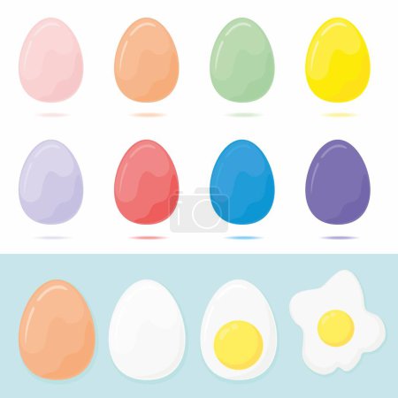 Photo for Set of eggs for your design in different colors with shadows - Royalty Free Image