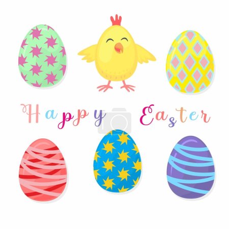 Photo for A set of Easter eggs with an original pattern - Royalty Free Image