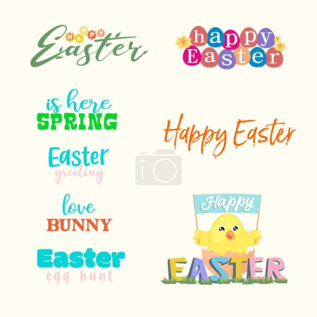 Illustration for Lettering calligraphy composition writing idea happy easter - Royalty Free Image