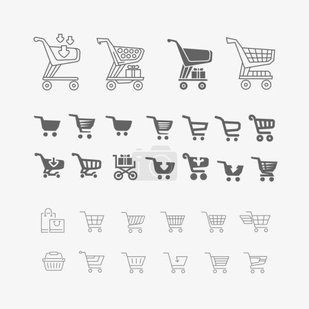 Photo for Shopping carts from the supermarket set of stylized icons - Royalty Free Image