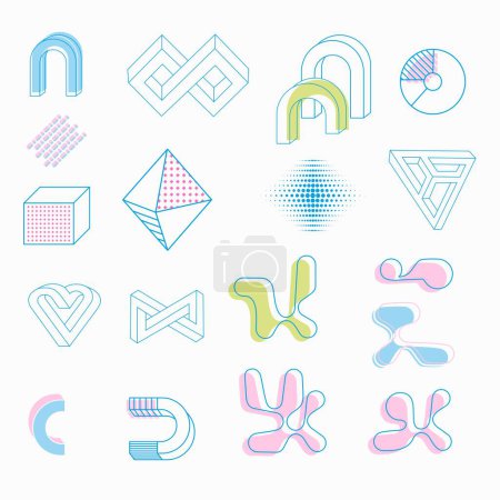 Photo for Mega set of design elements. Vector abstract geometric lines and graphic shapes - Royalty Free Image