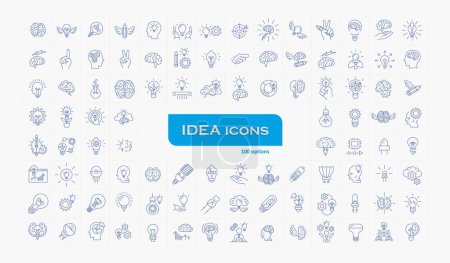 Photo for Icons and pictograms idea brain insight light bulb peoplesigns symbols plots - Royalty Free Image