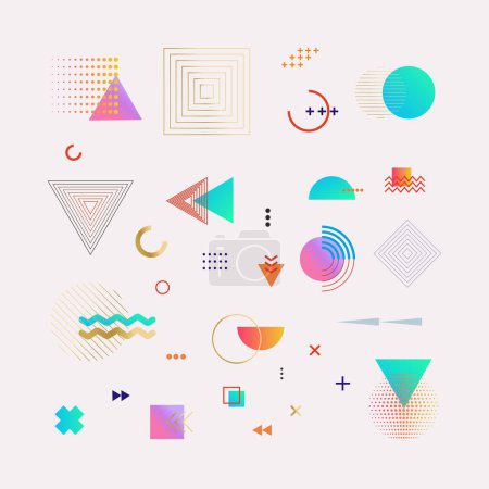 Photo for Mega set of design elements. Vector abstract geometric lines and graphic shapes - Royalty Free Image