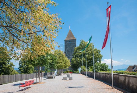 Photo for Lookout place at castle Rapperswil, tourist resort switzerland, canton Sankt Gallen - Royalty Free Image