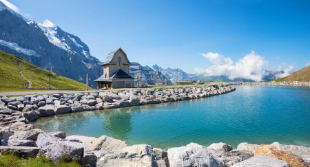 Photo for Accumulation lake Fallbodensee, Kleine Scheidegg, hiking destination Bernese Alps switzerland - Royalty Free Image