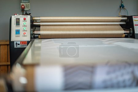 Photo for Transfer printing machine close-up with control panel - Royalty Free Image