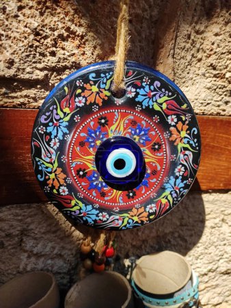  Colgante oriental amuletos azules del mal de ojo "Ojo de Fátima", con un hermoso adorno árabe multicolor