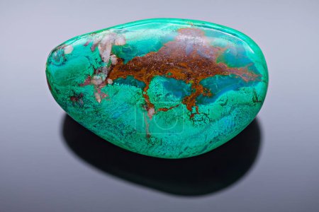 Photo for Chrysocolla Copper Mineral - Very sharp and detailed photo of a chrysocolla copper stone - Hydrated copper phyllosilicate mineral - Royalty Free Image