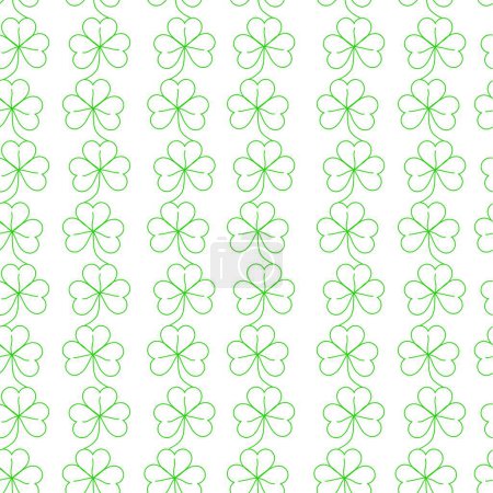 Téléchargez les photos : Pattern of green clover leaves for printing, trefoil, four-leaf clover - en image libre de droit
