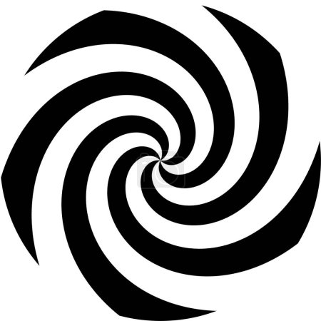 A mesmerizing black and white abstract spiral design that creates an optical illusion effect.