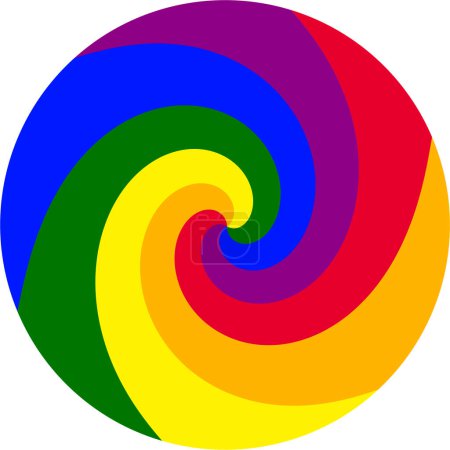 Ein farbenfrohes und lebendiges Spiraldesign mit einem nahtlosen Regenbogenverlauf, ideal für Themen der Vielfalt und Einheit.