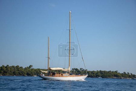 Photo for Large old ketch during the Royal Regattas Cannes Cte d'Azur, Provence France - Royalty Free Image