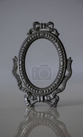 Photo for Antique Oval Miniature Mirror Mini Frame - Royalty Free Image