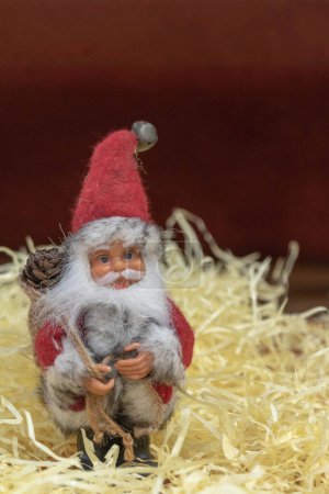 Photo for Santa claus with christmas  on background, close up - Royalty Free Image