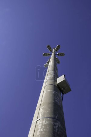Photo for City security, camera surveillance and street lighting - Royalty Free Image