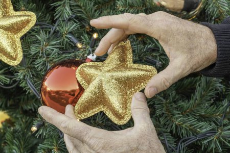 Preparation for the year-end Christmas and New Year's Eve and New Year - make the Christmas tree and putting the Christmas decorations
