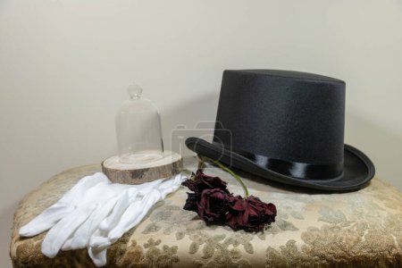 Photo for Gala, man's outfit with hat and white gloves - Royalty Free Image