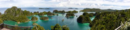 Photo for Scenic aerial view of Piaynemo in the Fam Islands of Raja Ampat, Indonesia. Beautiful tropical islands. The last paradise. - Royalty Free Image