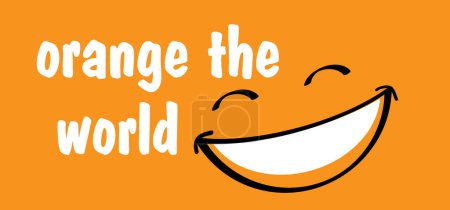 Téléchargez les illustrations : Orange le monde, 25 novembre Symbole de sensibilisation. Journée internationale pour l'élimination de la violence à l'égard des femmes et des filles. Violence physique ou sexuelle. Bannière vectorielle de prévention. Ruban blanc signe - en licence libre de droit
