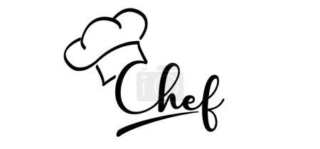 Illustration for Cartoon chef cap symbol. Chef hat or cap. Kitchen cook or cooking hat. Vector menu logo or icon. School, work cuisine bakery. Baker symbol. Chef cap - Royalty Free Image