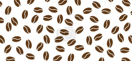 Illustration for Roasted coffee beans pictogram. Bean background pattern. For coffee mug or cup. Keep calm coffee olock or is loadding. Flat vector icon or sign. Drink hot coffee. Banner for work, school or home. - Royalty Free Image