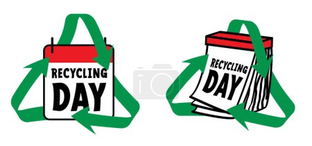 Illustration for Global day of recycling. Recycle day is celebrated on March 18. That encourages us to look at our waste in a different way. To provide more insight into how our environment is disrupted by plastic. - Royalty Free Image
