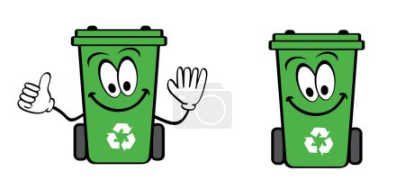 Téléchargez les illustrations : Conteneur. Poubelle ou poubelle. Poubelle, poubelle. Poubelle ou symbole poubelle à poussière. Recyclage des déchets. Journée mondiale du recyclage ou l'Amérique recycle jour. Recyclage et déchets solides. - en licence libre de droit