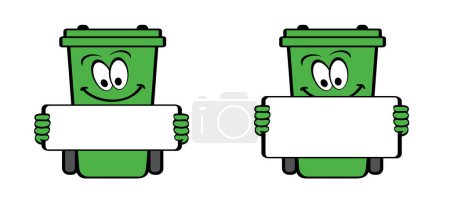 Illustration for Container. Waste bin or or litterbin. Garbage can, trash can. Trash bin or dust bin symbol. Waste Recycling. Global day of recycling or America recycles day. Recycle and solid waste. Empty signboard. - Royalty Free Image