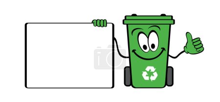 Illustration for Container. Waste bin or or litterbin. Garbage can; trash can. Trash bin or dust bin symbol. Waste Recycling. Global day of recycling or America recycles day. Recycle and solid waste. Empty signboard. - Royalty Free Image
