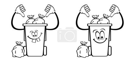 Téléchargez les illustrations : Sac poubelle et conteneur. Poubelle ou poubelle. Poubelle, poubelle. Poubelle ou symbole poubelle à poussière. Recyclage des déchets. Journée mondiale du recyclage ou l'Amérique recycle jour. Recyclage et déchets solides. - en licence libre de droit