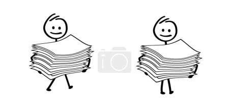Illustration for Writing paper. Cartoon empty A4 or A3 copy paper, stacked paper. Flat paper stack. Document, paperwork. Stationery stacked papers icon. Pile papers, file, web icon. Printouts, hardcopy documents. Sheet logo. - Royalty Free Image