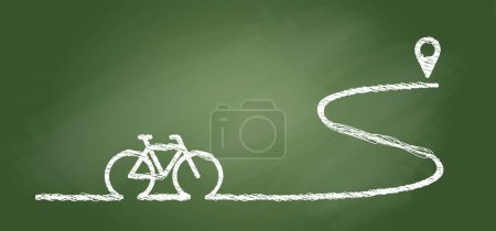 World Bicycle day race tour. Sport-Ikone Radfahrer, Radsport-Symbol. Vektor Fahrrad Piktogramm. Pin-Standort-Logo. Zeiger oder Punkt-Trekking-Route. Nadelstiche. Mountainbike auf der Schulbank.
