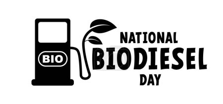 Téléchargez les illustrations : Journée nationale du biodiesel. Cartoon essence, jerrycan avec poignée. Pompe à biocarburant ou biodiesel. Station de clignotement de voiture, le biocarburant est fabriqué à partir de biomasse. Huile moteur. Buse de pompe à essence. Réservoir de carburant. - en licence libre de droit