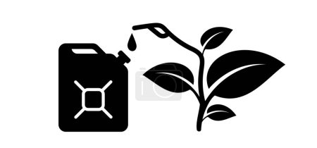 Illustration for International, national biodiesel day. Cartoon gasoline, jerrycan with handle. Canisters or jerry can symbol. Petrol, can, canister, Motor oil. Gas pump nozzle. - Royalty Free Image