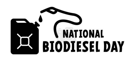 Illustration for National biodiesel day. Cartoon gasoline, jerrycan with handle. Canisters or jerry can symbol. Fuel tank for transporting and storing petrol. Can jerrycan, canister, Motor oil. Gas pump nozzle. - Royalty Free Image