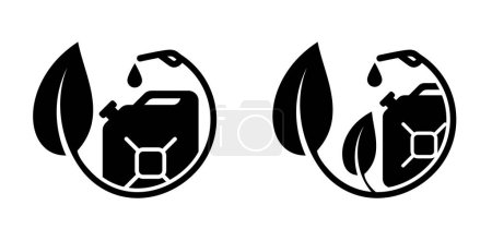 Illustration for International, national biodiesel day or biofuel day. Cartoon gasoline, jerrycan with handle. Canisters or jerry can symbol. Fuel tank for transporting and storing petrol. Can jerrycan, canister. - Royalty Free Image