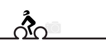 Ilustración de Icono de moto de dibujos animados y casco de la cara. Casco de moto o scooter de línea vectorial con visera y símbolo de gafas. Moto Track de Motocross. Bicicleta de motor o bicicleta icono. motocicletas o motocicletas. - Imagen libre de derechos