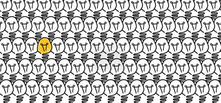 Ilustración de Cómic cerebro lámpara eléctrica idea doodle FAQ, negocio concepto de carga Diversión vector creativo bombilla icono o signo ideas Brillante educación bombilla o inventos pictograma Piense en grande. Estrategia - Imagen libre de derechos