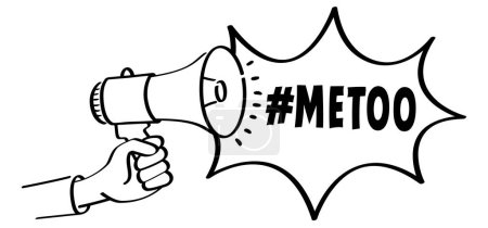 Illustration for Slogan #metoo. MeToo as a new movement, against sexual misconduct. Awareness campaign against sexual abuse, sexual harassment and rape culture - Royalty Free Image