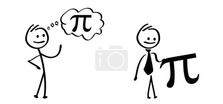 Illustration for Happy PI day, 14 march, Pythagoras mathematical numbers series 3.14 3,14 symbol. Fun vector maths icon or sign banner Ratios letters formula structure. Archimedes constant irrational number - Royalty Free Image