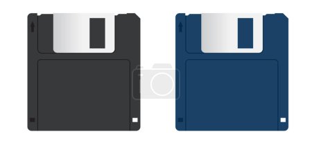 Dessin animé disquette modèle de ligne. Disquette ou disquette est un support de stockage utilisé pour le stockage de données dans un ordinateur ou un PC. disquettes de 1,44 Mo ou 720 kb (disquettes 3,5 pouces). format ms dos.