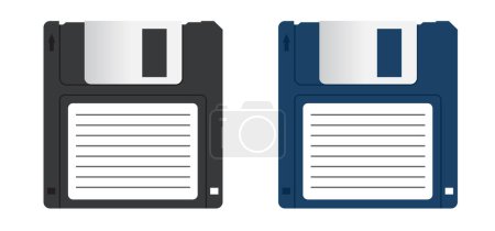Cartoon disk floppy line pattern. Diskette or floppy disk is a storage medium used for data storage in a computer or pc. floppy disks of 1.44 MB or 720 kb (3.5 inch diskettes). ms dos format.