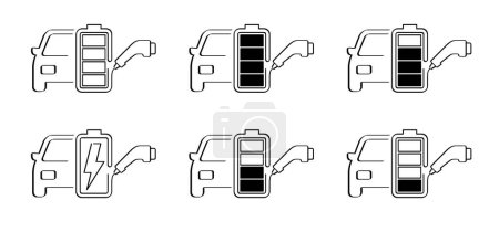 ev charger connector. Filling pump station, cable plugs for auto or car. Battery, electric vehicle plug charging station point. vehicle plugs and sockets ports for electric cars. Charge level loading