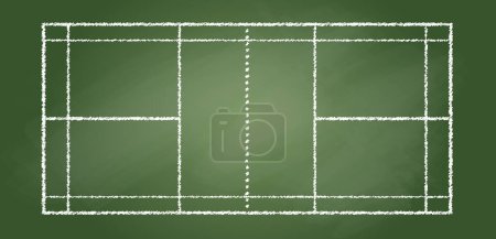 Indoor empty badminton court or field line for badminton shuttle, racket and net. Racket sport game. Playing in the summer or on the beach. Indoor team sports. Lines pattern or template.