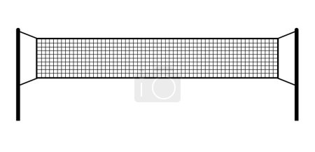 Indoor empty badminton net for badminton court, shuttle and racket. Racket sport game. Playing in the summer or on the beach. Indoor team sports. Lines pattern or template.